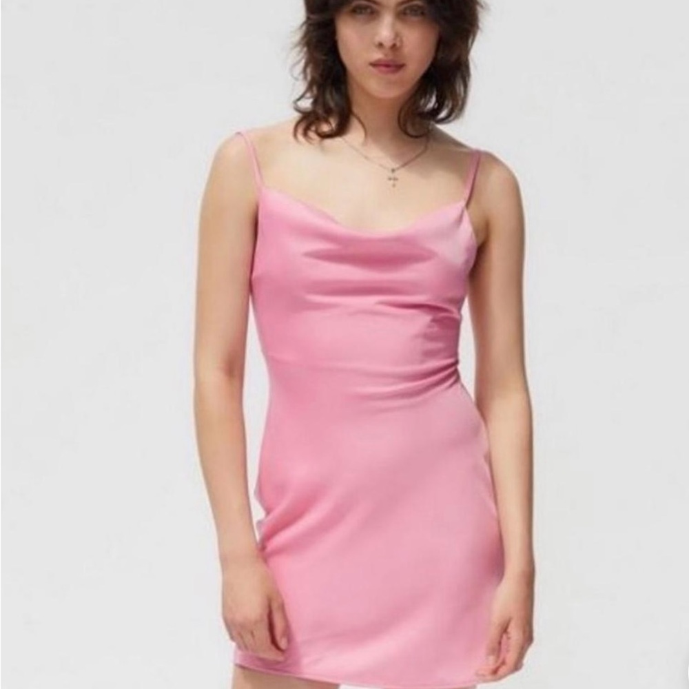 Urban Outfitters Mini Pink Slip Dress